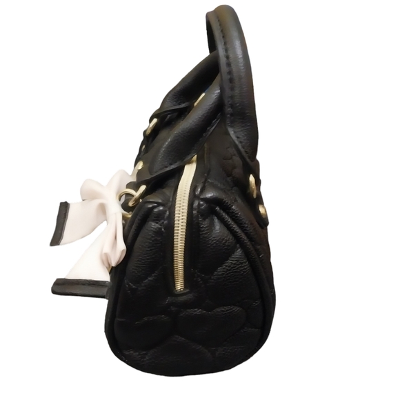 BETSEY JOHNSON QUILTED HEART VEGAN LEATHER MINI HANDBAG - Picture 2 of 10